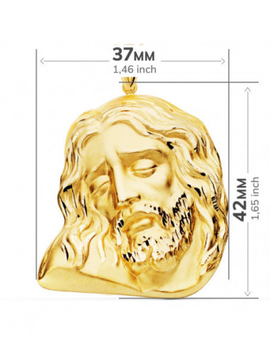 18K CABEZA DE CRISTO 42X35 MM