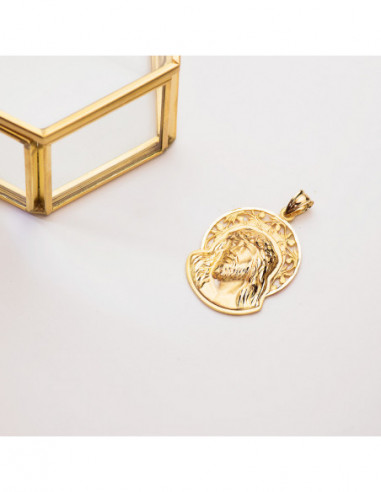 18K COLGANTE CABEZA CRISTO ORLA 32X26 MM
