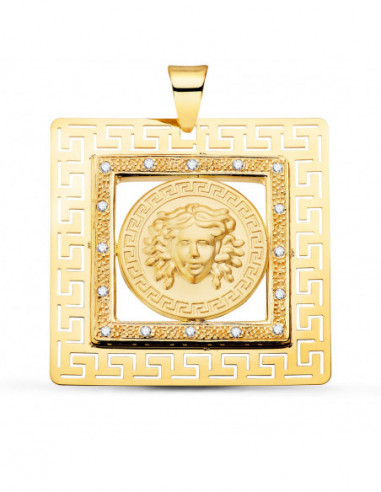 18K COLGANTE ORO AMARILLO CUADRADO...