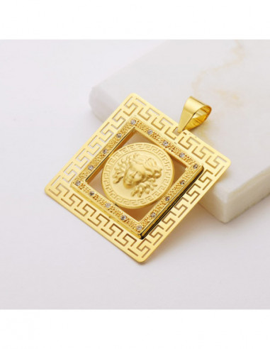 18K COLGANTE ORO AMARILLO CUADRADO...