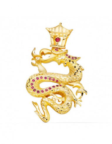 18K COLGANTE ORO AMARILLO DRAGON CON...