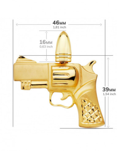 18K COLGANTE PISTOLA 46X39 MM