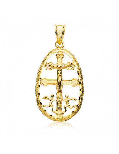 18K COLGANTE CRUZ DE CARAVACA CERCO...