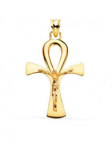 18K CRUZ DE LA VIDA ORO AMARILLO CON...