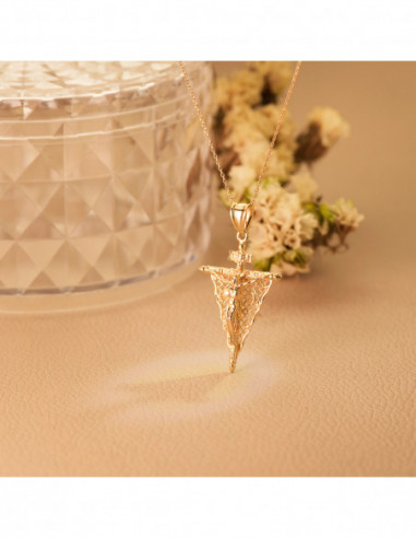 18K CRUZ ORO AMARILLO CON CRISTO DEL...