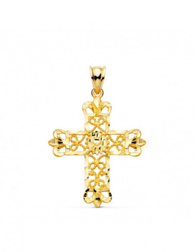 18K CRUZ ORO AMARILLO FILIGRANA...