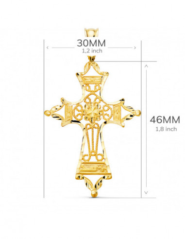 18K CRUZ ORO AMARILLO FILIGRANA...