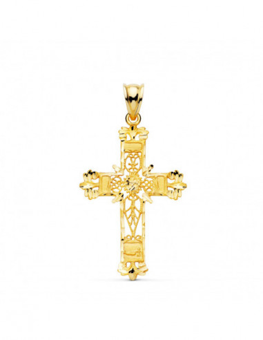 18K CRUZ ORO AMARILLO FILIGRANA...