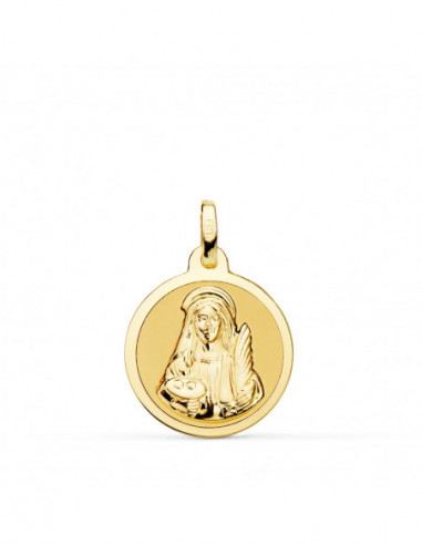 18K MEDALLA SANTA LUCIA BRILLO 18 MM