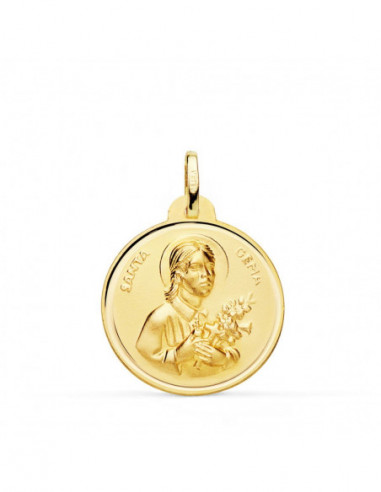 18K MEDALLA SANTA GEMA BISEL 22 MM