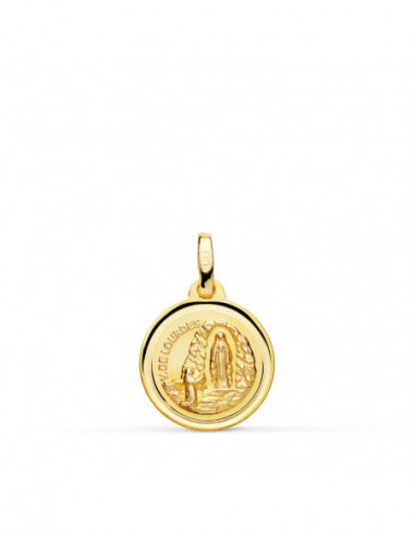 18K MEDALLA VIRGEN DE LOURDES 14 MM...