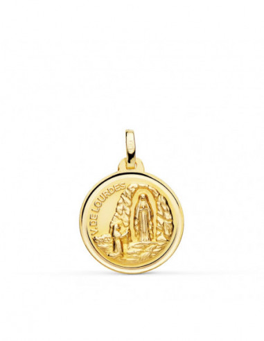 18K MEDALLA VIRGEN DE LOURDES 18 MM...