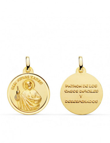 18K MEDALLA SAN JUDAS TADEO BISEL 18 MM