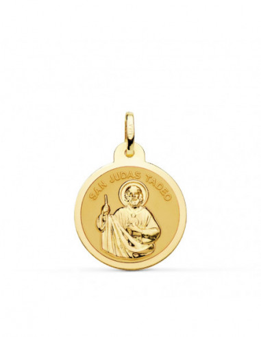 18K MEDALLA SAN JUDAS TADEO BRILLO 20 MM