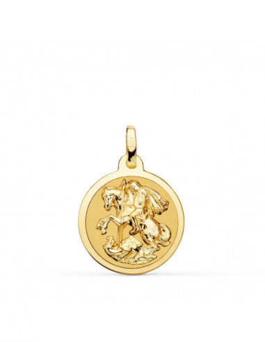 18K MEDALLA SAN JORGE BRILLO 18 MM