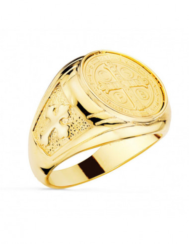 18K SELLO ORO AMARILLO CRUZ DE SAN...