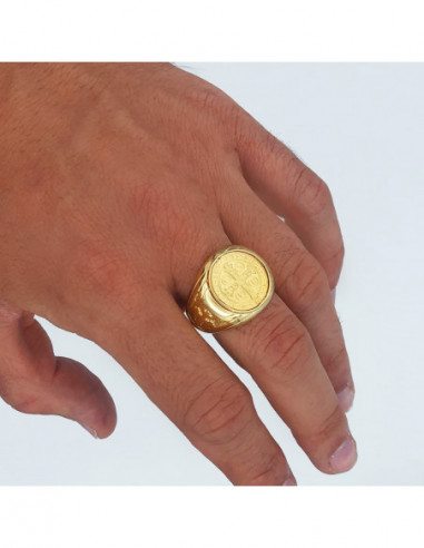 18K SELLO ORO AMARILLO CRUZ DE SAN...