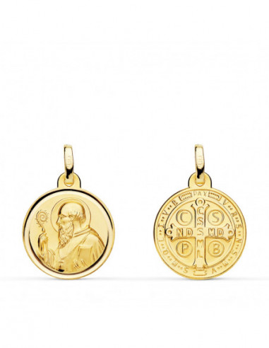 18K ESCAPULARIO SAN BENITO BISEL 16 MM