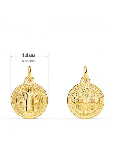 18K MEDALLA ESCAPULARIO SAN BENITO...