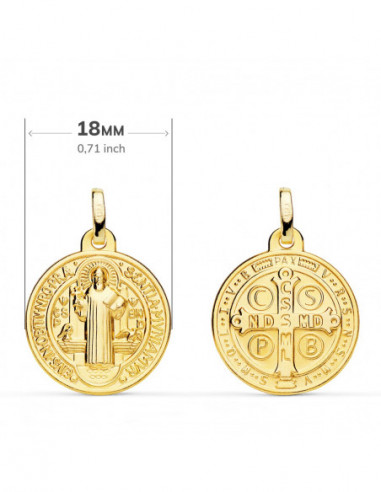 18K ESCAPULARIO SAN BENITO MONJE 18 MM