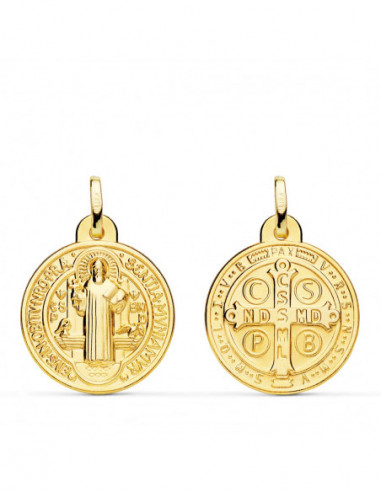 18K ESCAPULARIO MEDALLA SAN BENITO...