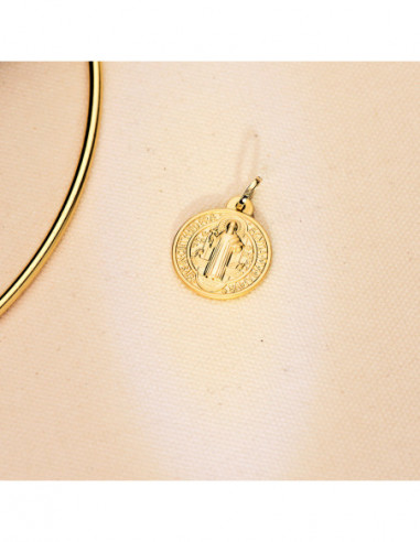 18K ESCAPULARIO MEDALLA SAN BENITO...