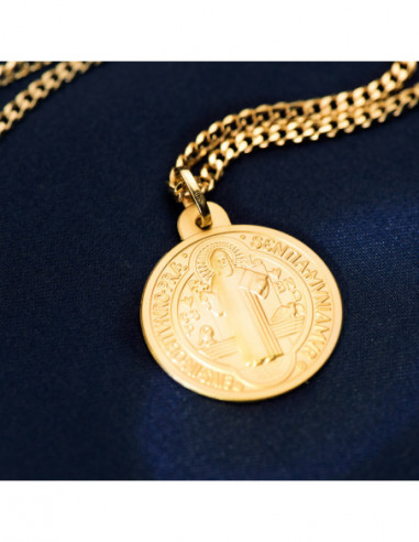 18K ESCAPULARIO MEDALLA SAN BENITO...