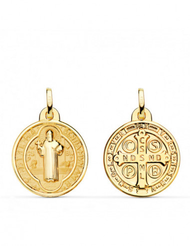 18K MEDALLA ESCAPULARIO SAN BENITO...