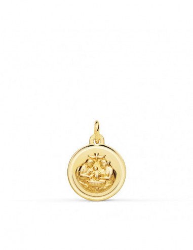 18K MEDALLA NUEVO BAUTISMO BISEL 12 MM