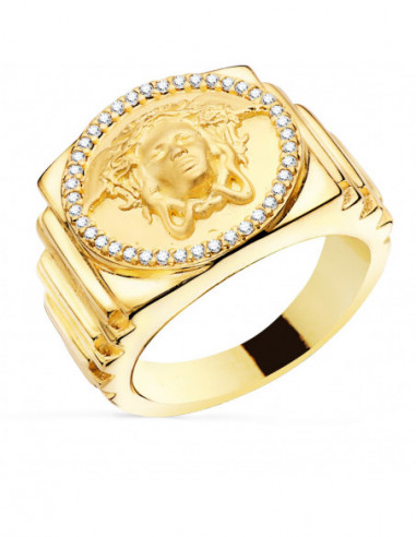 18K SELLO ORO AMARILLO MEDUSA CON...