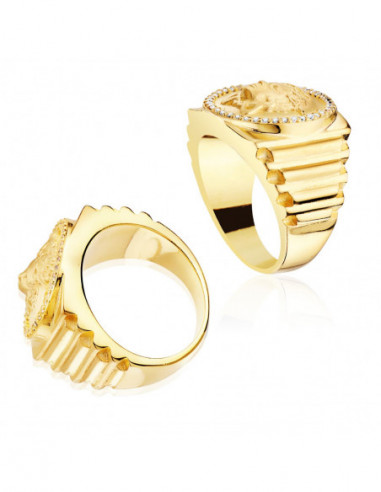 18K SELLO ORO AMARILLO MEDUSA CON...