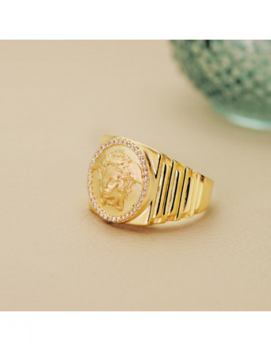 18K SELLO ORO AMARILLO MEDUSA CON...