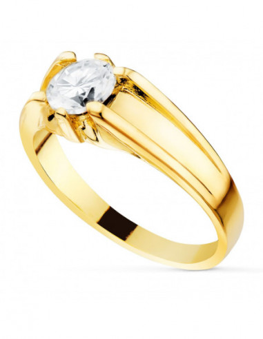 18K SOLITARIO ORO AMARILLO CIRCONITA...