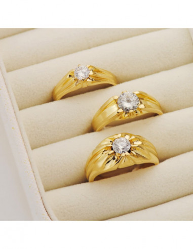 18K SOLITARIO ORO AMARILLO CIRCONITA...