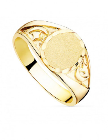 18K SELLO MACIZO CABALLERO ORO...