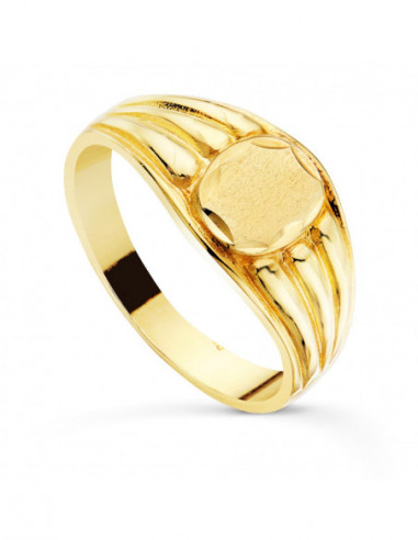 18K SELLO ORO AMARILLO CADETE MATE Y...