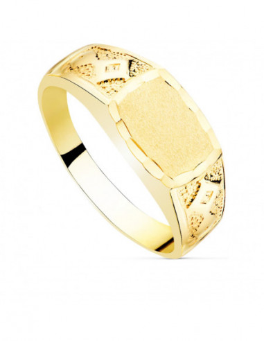 18K SELLO MACIZO CABALLERO ORO...