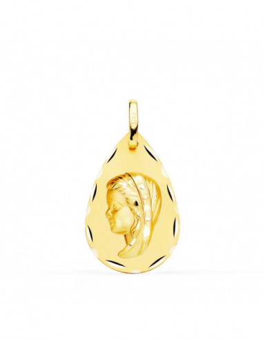 18K MEDALLA VIRGEN NIÑA GOTA TALLA...