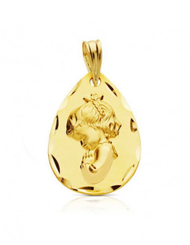18K MEDALLA VIRGEN NIÑA 21X14 MM