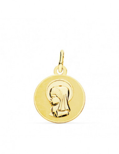 18K MEDALLA VIRGEN NIÑA 14 MM
