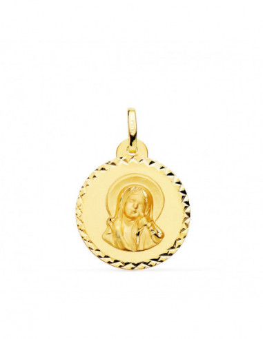 18K MEDALLA VIRGEN MARIA Y ESPIRITU...