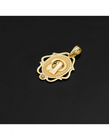 18K MEDALLA VIRGEN NIÑA CERCO CALADO...