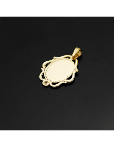 18K MEDALLA VIRGEN NIÑA CERCO CALADO...