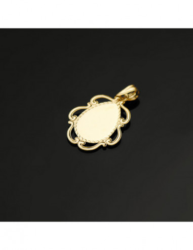 18K MEDALLA VIRGEN NIÑA CERCO CALADO...