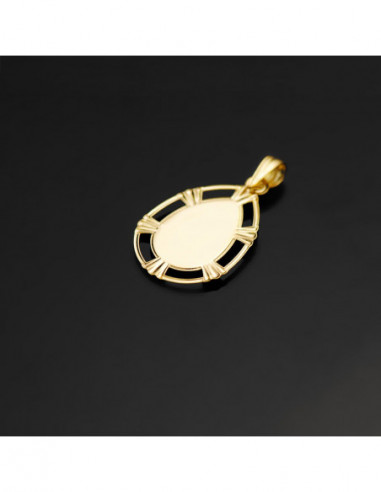 18K MEDALLA VIRGEN NIÑA LAGRIMA 23X15 MM