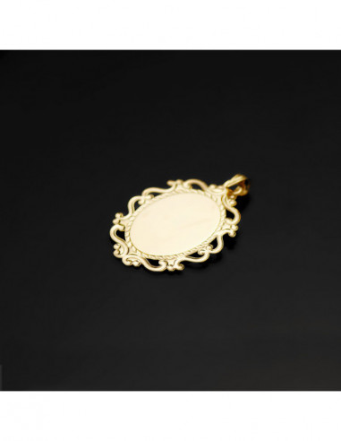 18K MEDALLA VIRGEN NIÑA PERFIL CERCO...