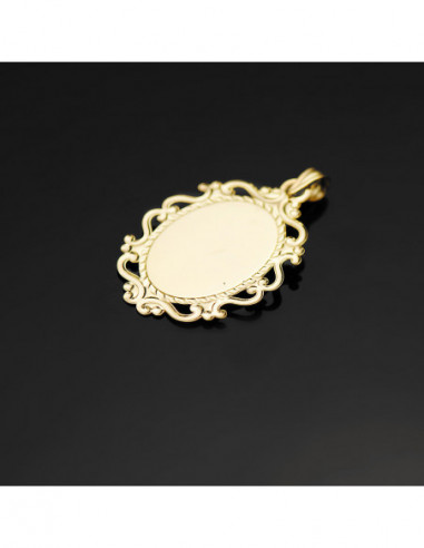 18K MEDALLA VIRGEN NIÑA CERCO CALADO...