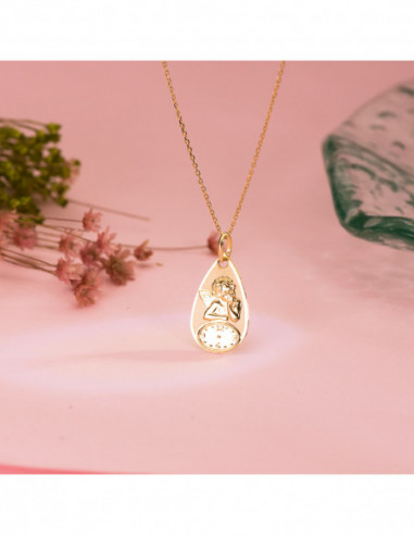 18K MEDALLA GOTA ANGELITO BURLON CON...