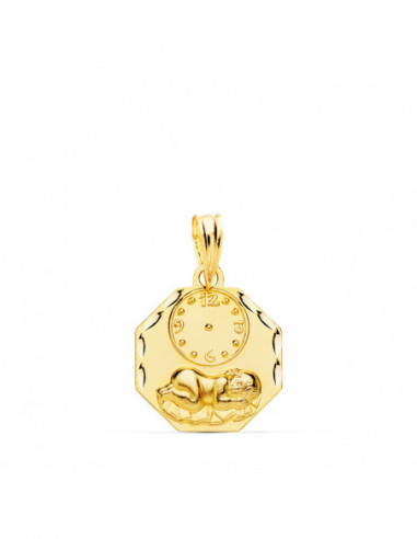 18K MEDALLA OCTOGONAL NIÑO DE LA HORA...