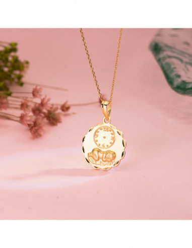 18K MEDALLA REDONDA NIÑO DE LA HORA...